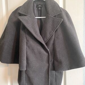 Stylish Dark Gray Cape Coat